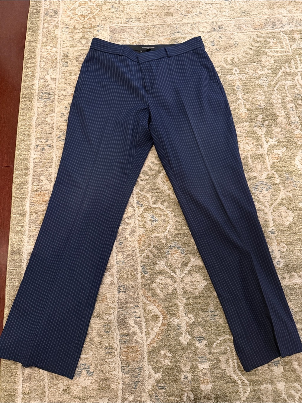 Banana Republic Navy Pinstripe Trousers